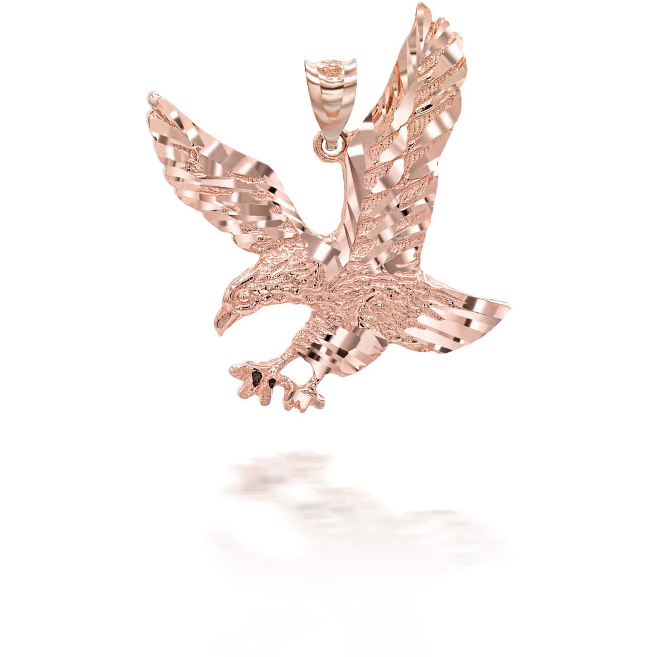 Gold Hunting Eagle Pendant Necklace, view 6