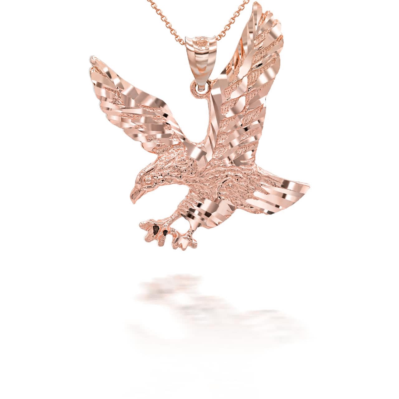 Gold Hunting Eagle Pendant Necklace, view 7