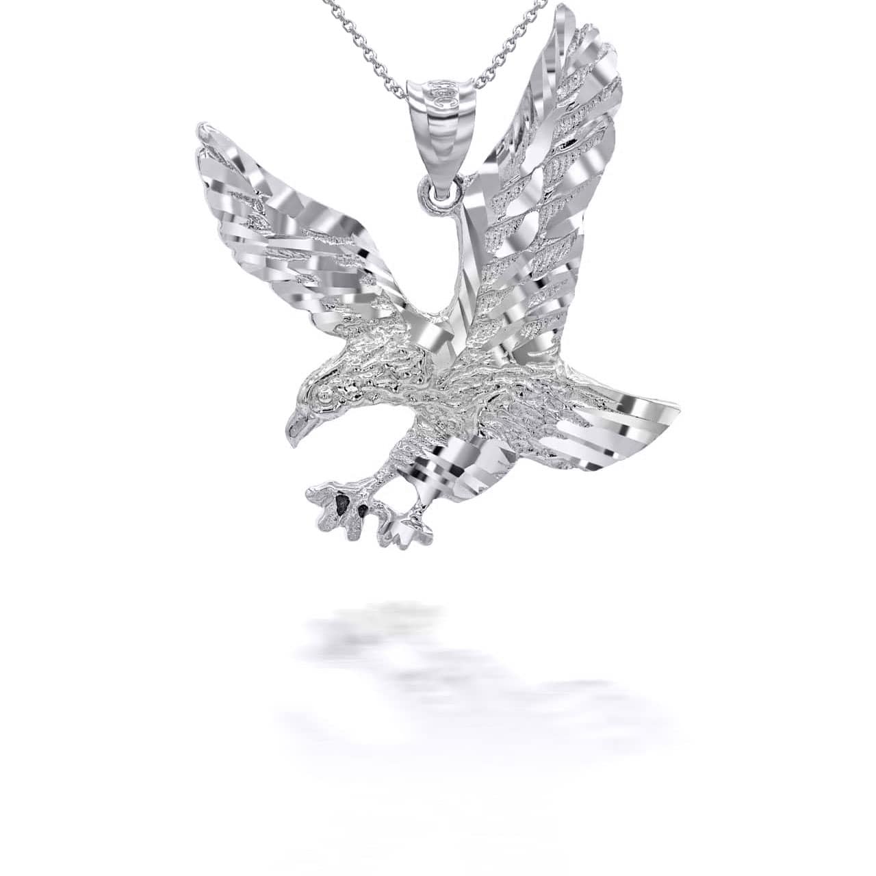 Gold Hunting Eagle Pendant Necklace, view 9