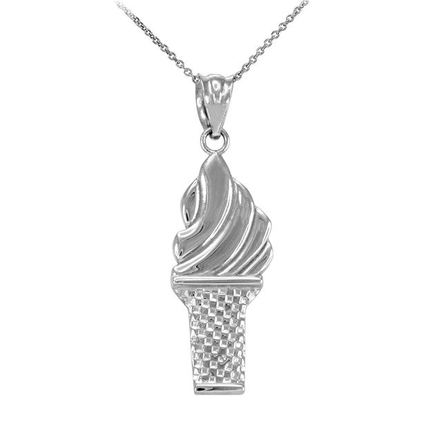 Gold Ice Cream Cone Charm Necklace, view 3
