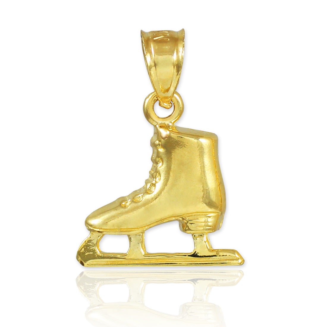 Gold Ice Skate Charm Necklace, view 4