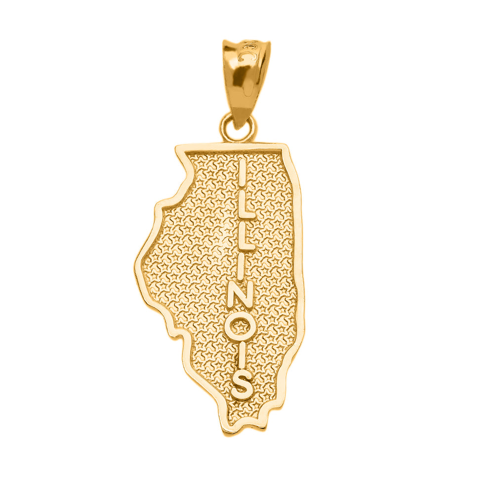 Gold Illinois State Map Pendant Necklace, view 2