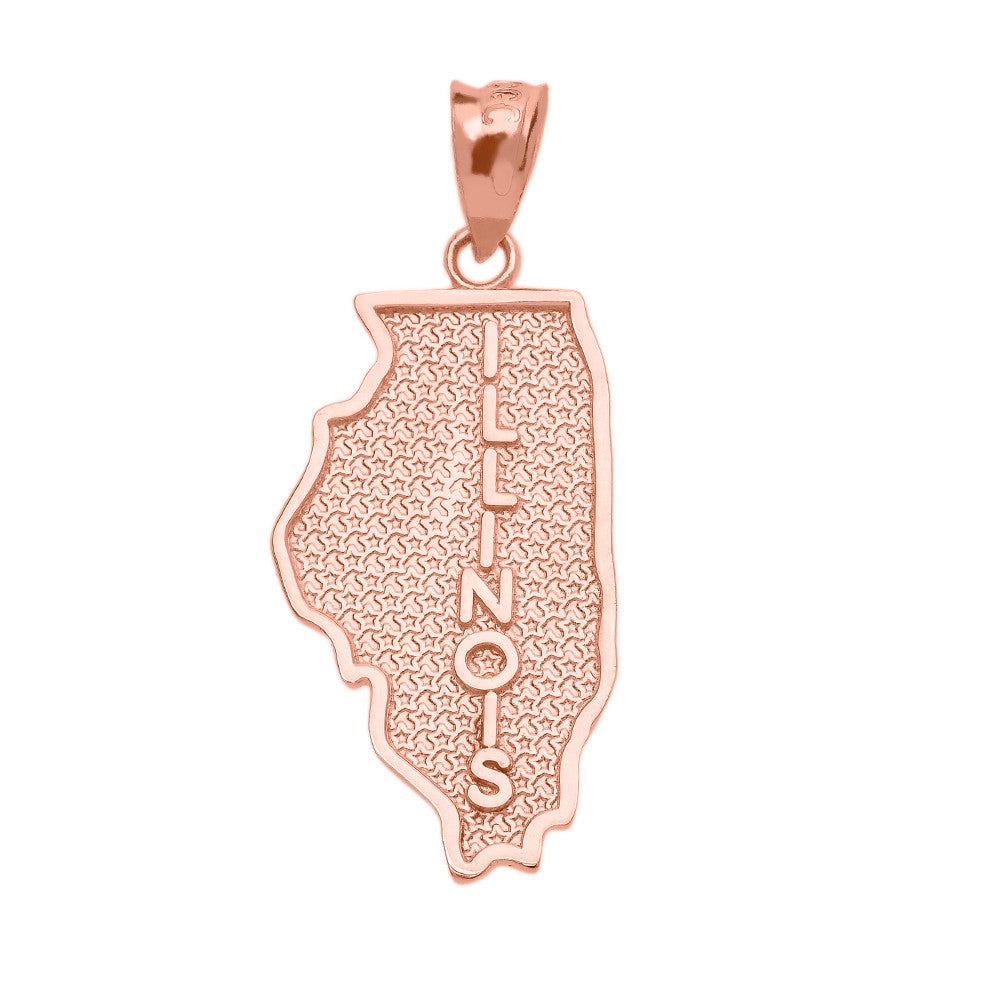 Gold Illinois State Map Pendant Necklace, view 4