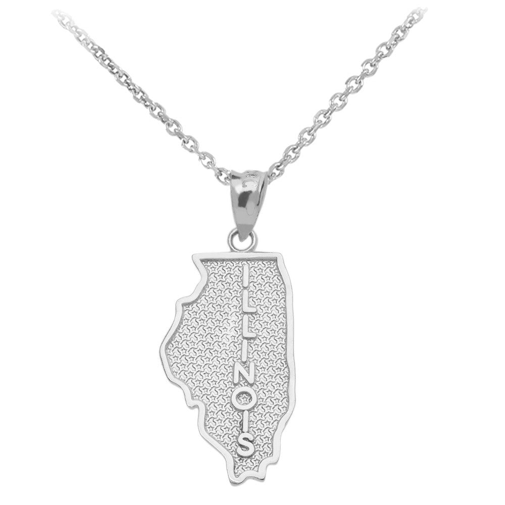 Gold Illinois State Map Pendant Necklace, view 5