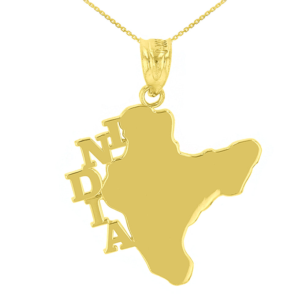 Gold India Country Pendant Necklace