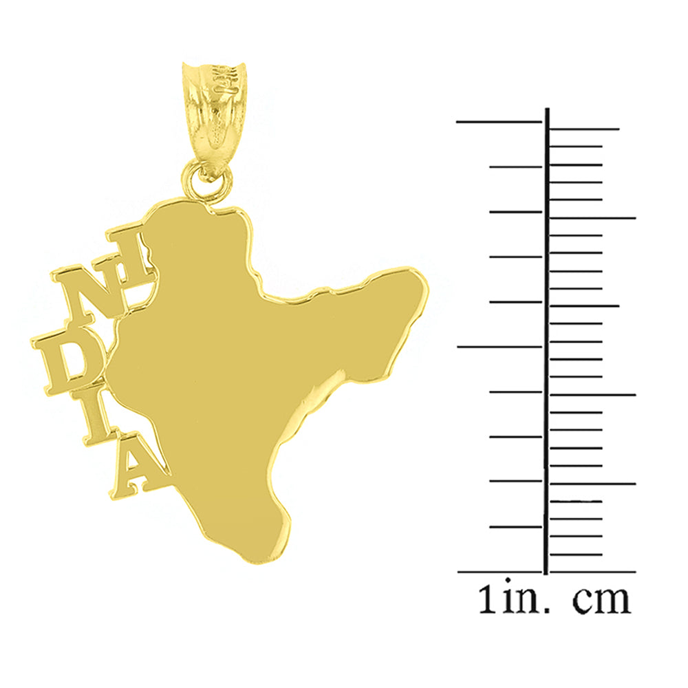 Gold India Country Pendant Necklace, view 3