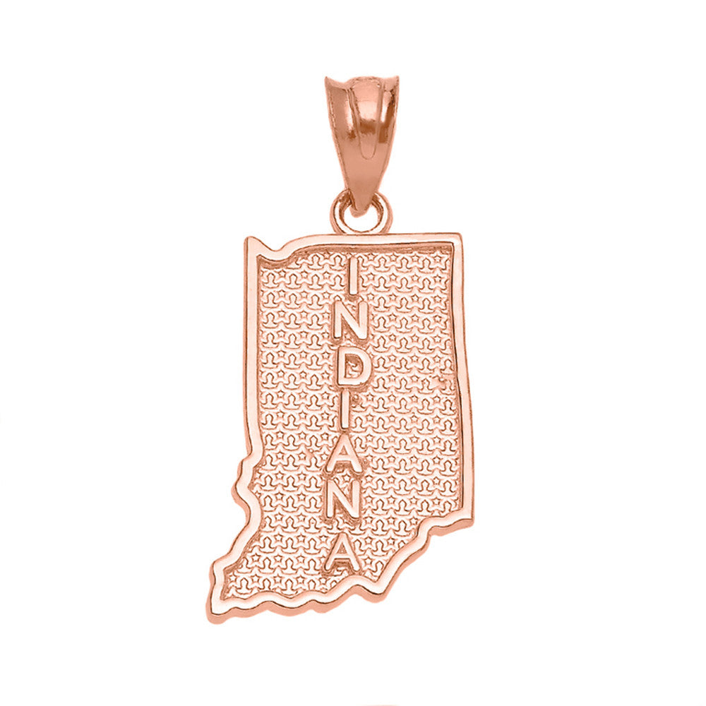 Gold Indiana State Map Pendant Necklace, view 4