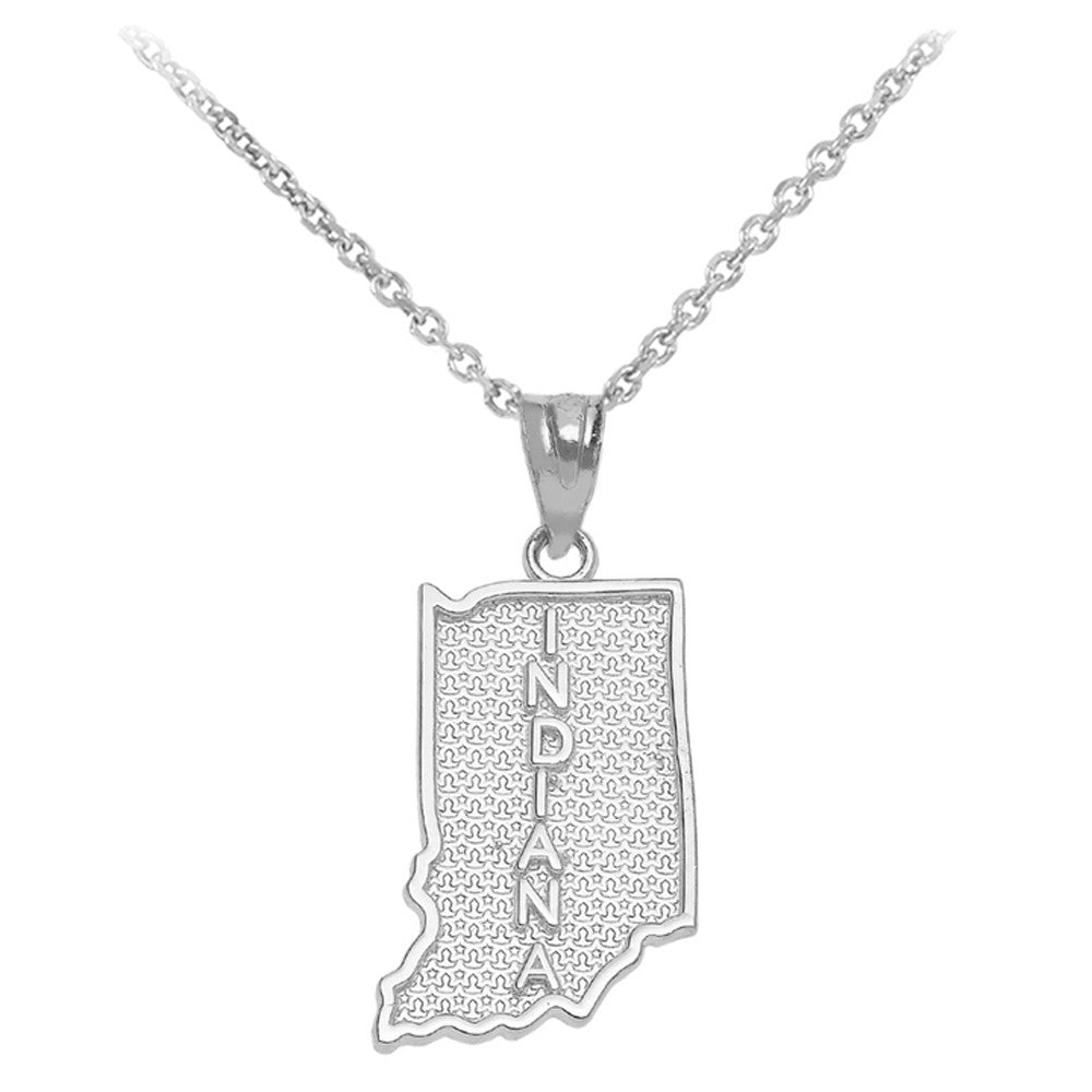 Gold Indiana State Map Pendant Necklace, view 5