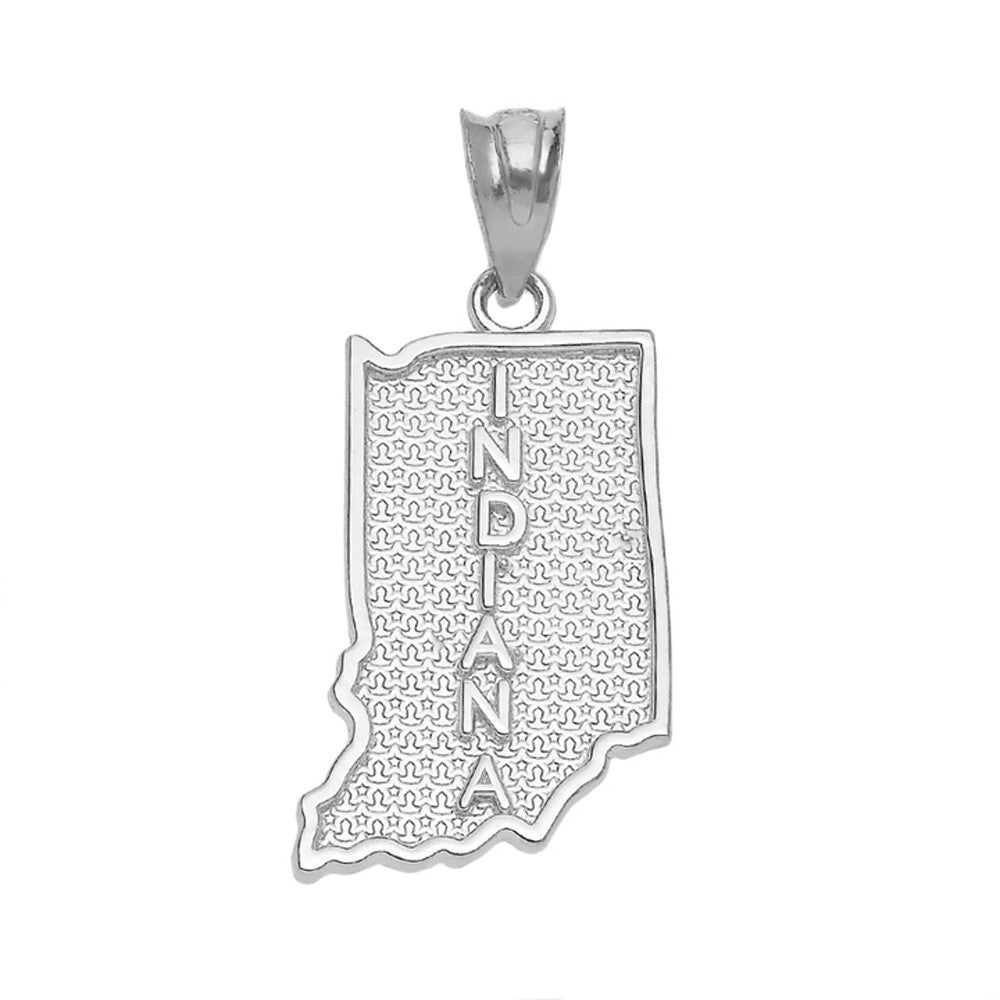 Gold Indiana State Map Pendant Necklace, view 6