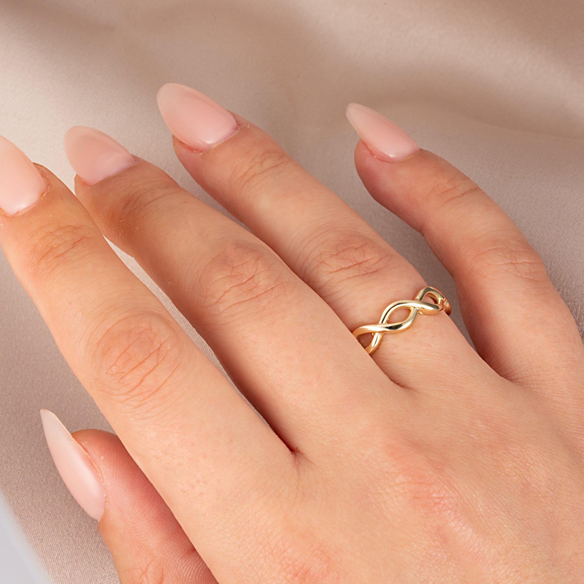 Gold Infinity Band Ring, view 2