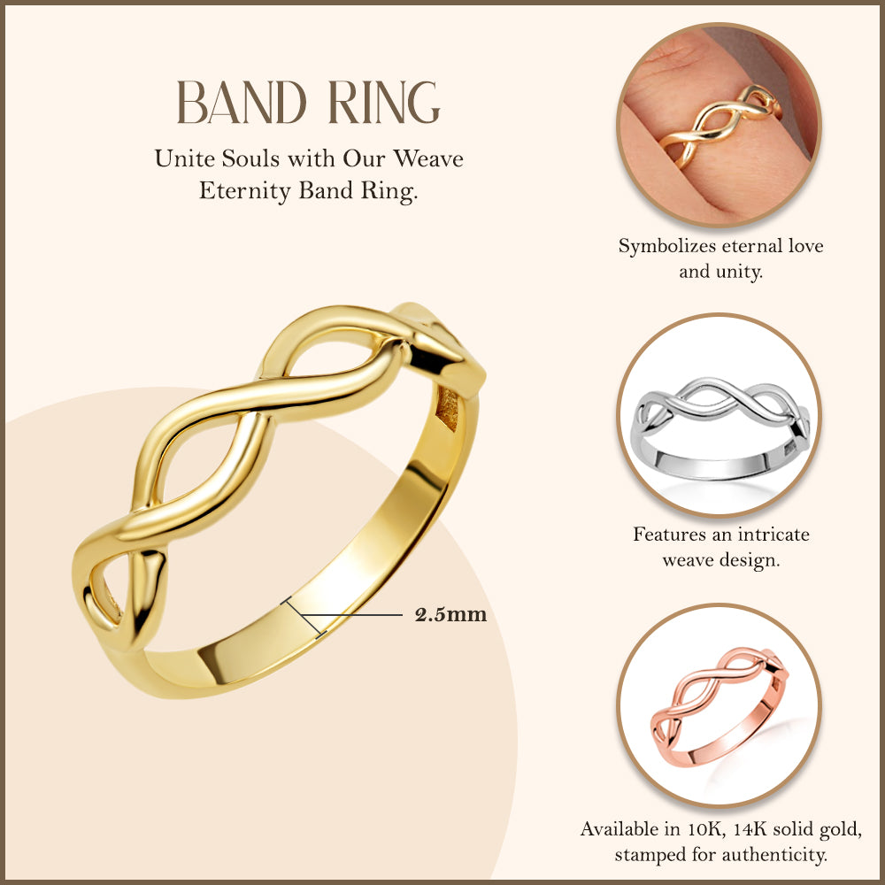 Gold Infinity Band Ring, view 3