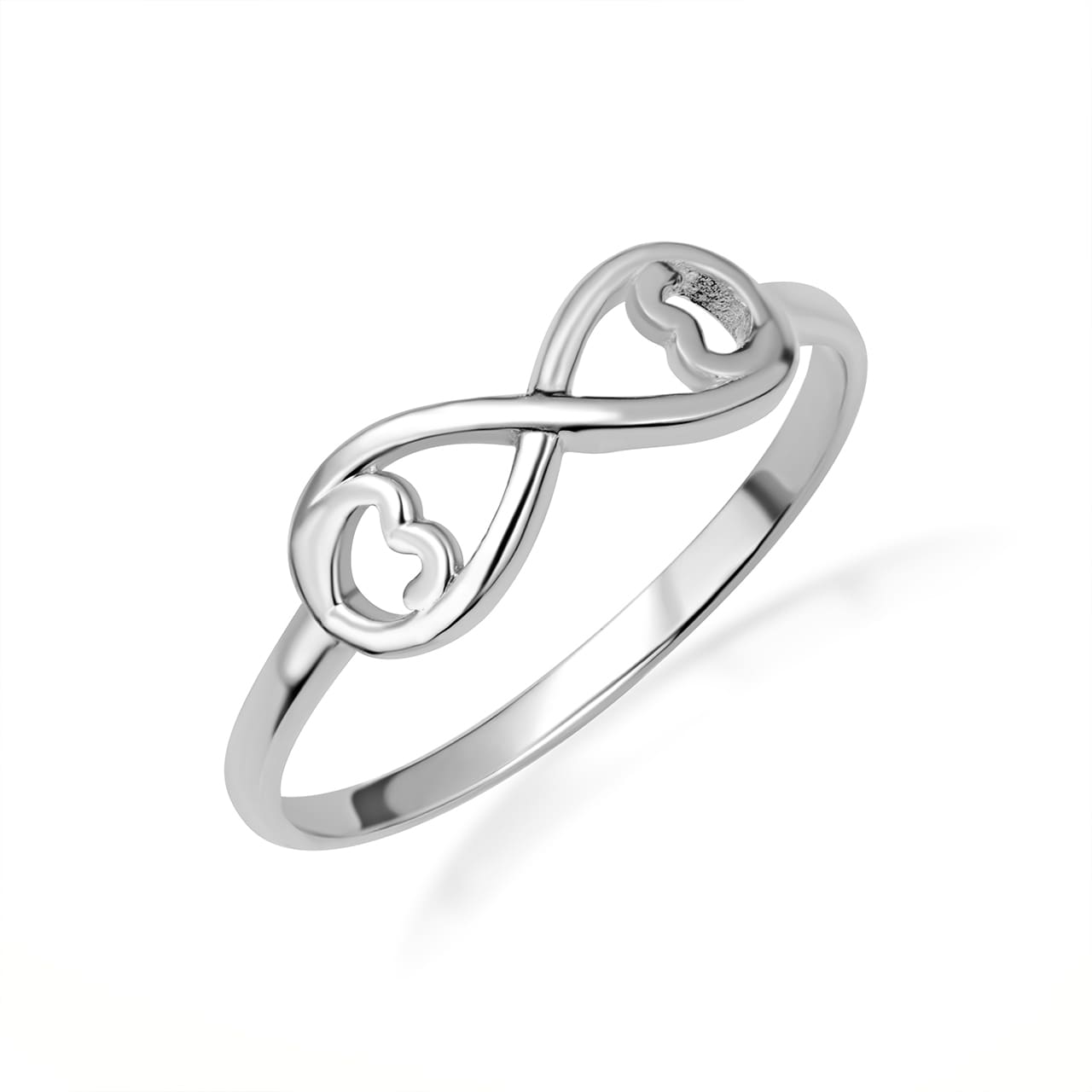 Gold Infinity Double Heart Love Ring, view 4