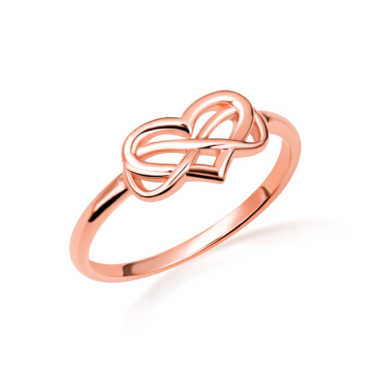 Gold Infinity Heart Intertwined Love Ring, view 5