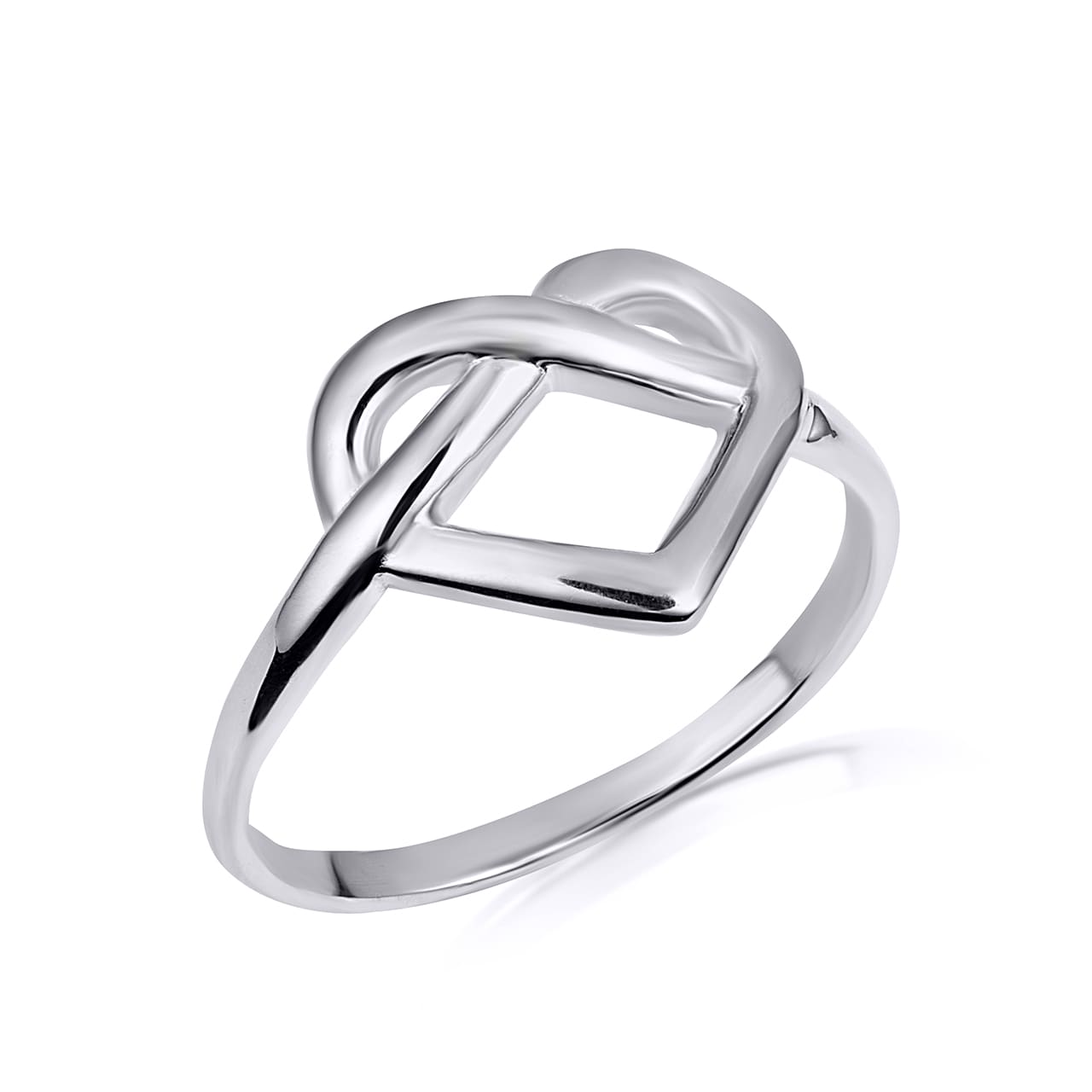 Gold Infinity Heart Love Knot Ring, view 3