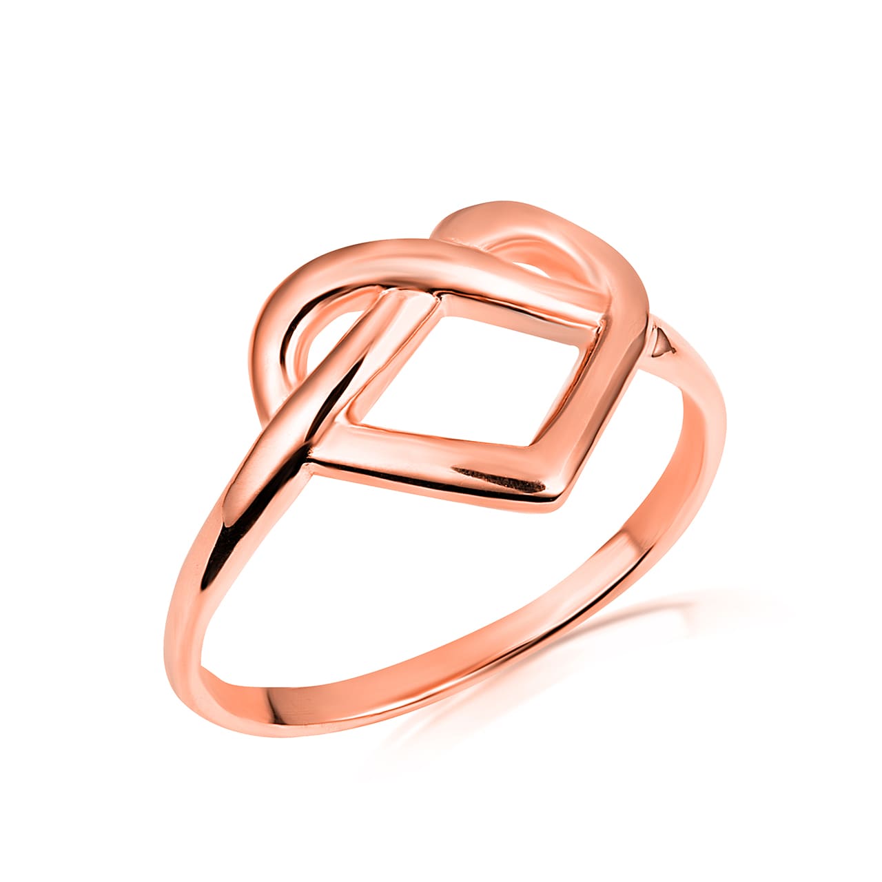 Gold Infinity Heart Love Knot Ring, view 4
