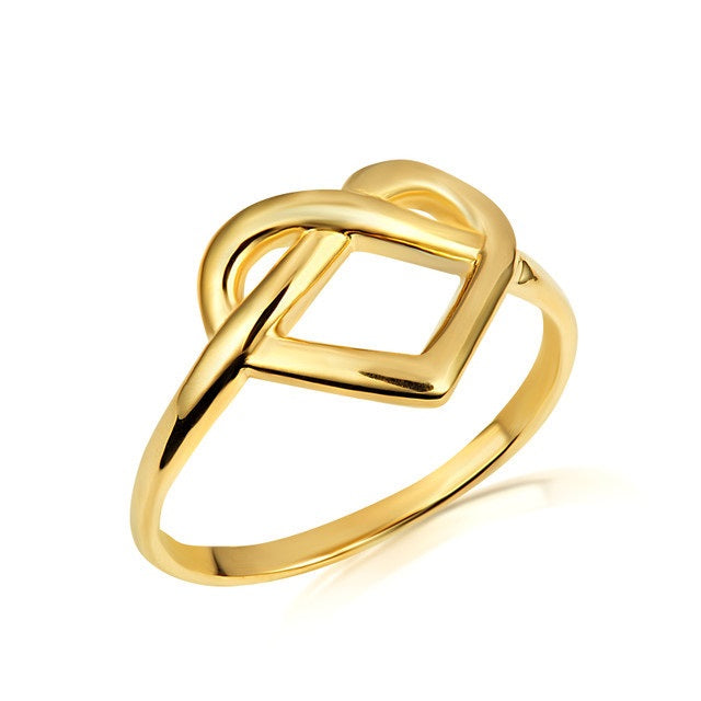Gold Infinity Heart Love Knot Ring, view 5