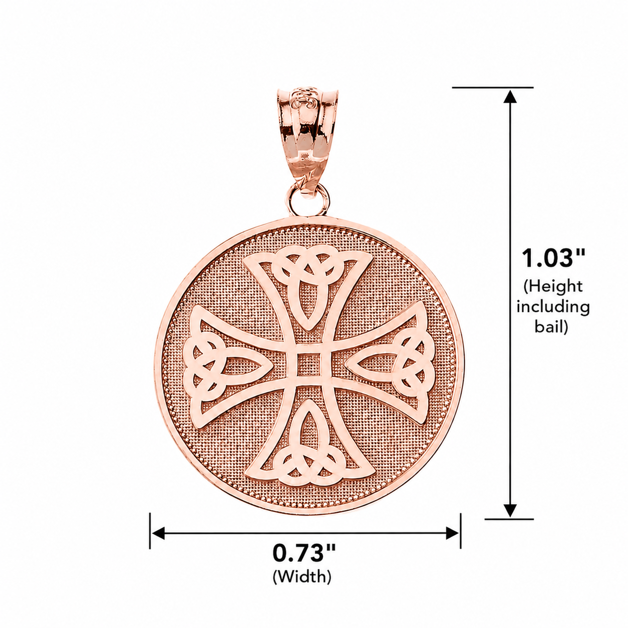 Gold Infinity Knot Celtic Cross Disc Pendant Necklace, view 7