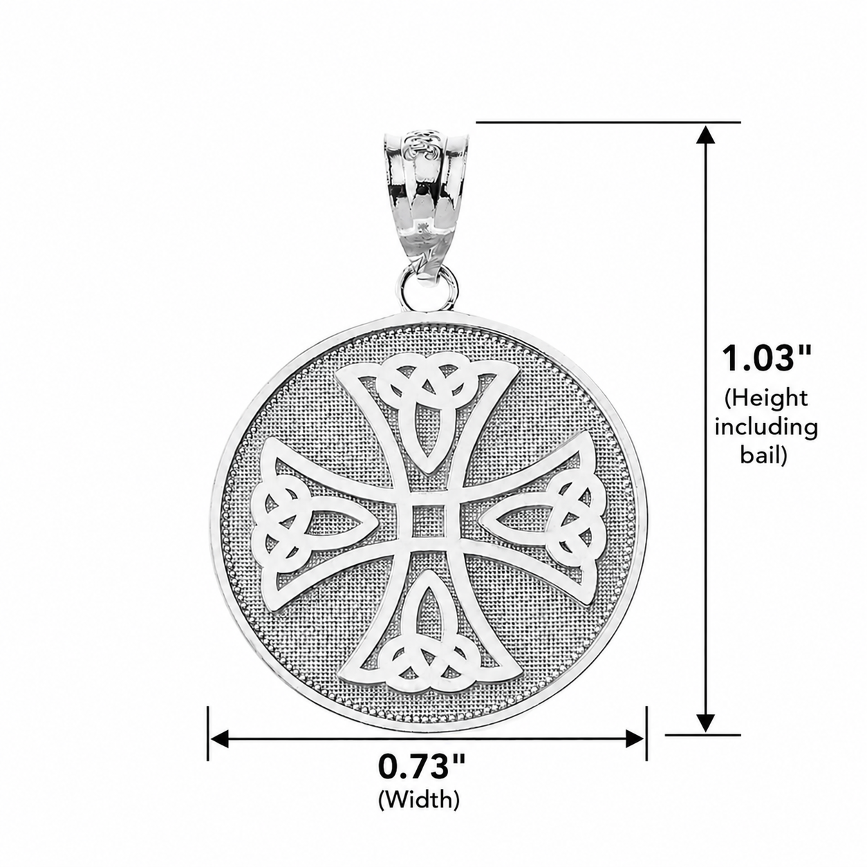 Gold Infinity Knot Celtic Cross Disc Pendant Necklace, view 9