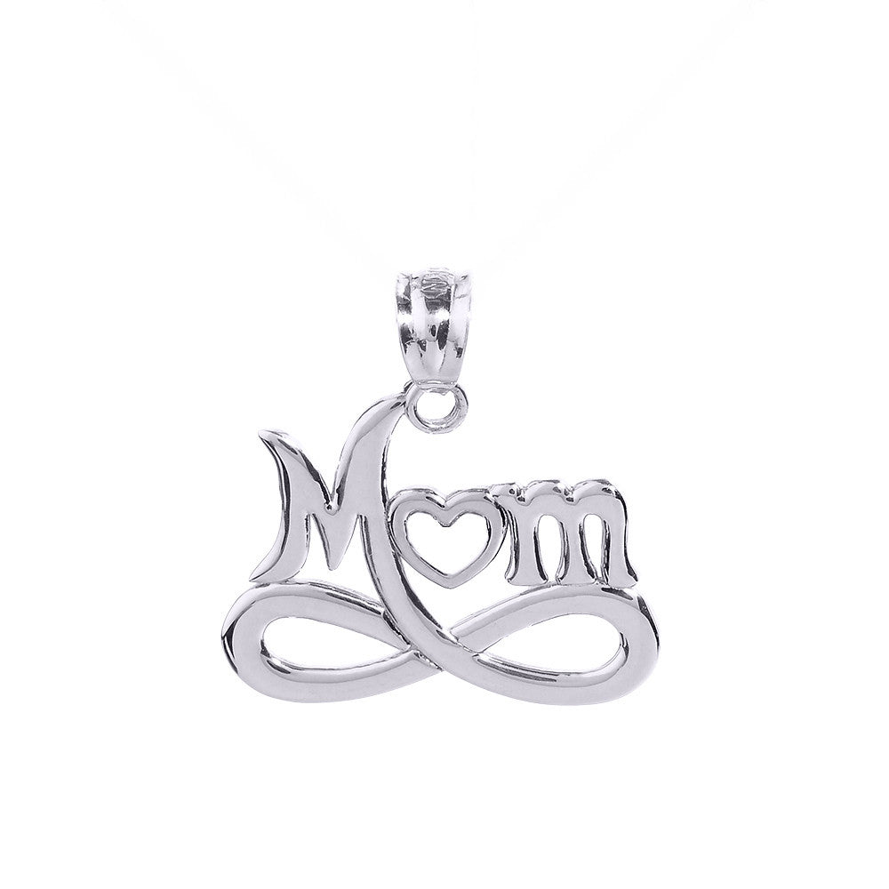 Gold Infinity "MOM" Open Heart Pendant Necklace, view 6