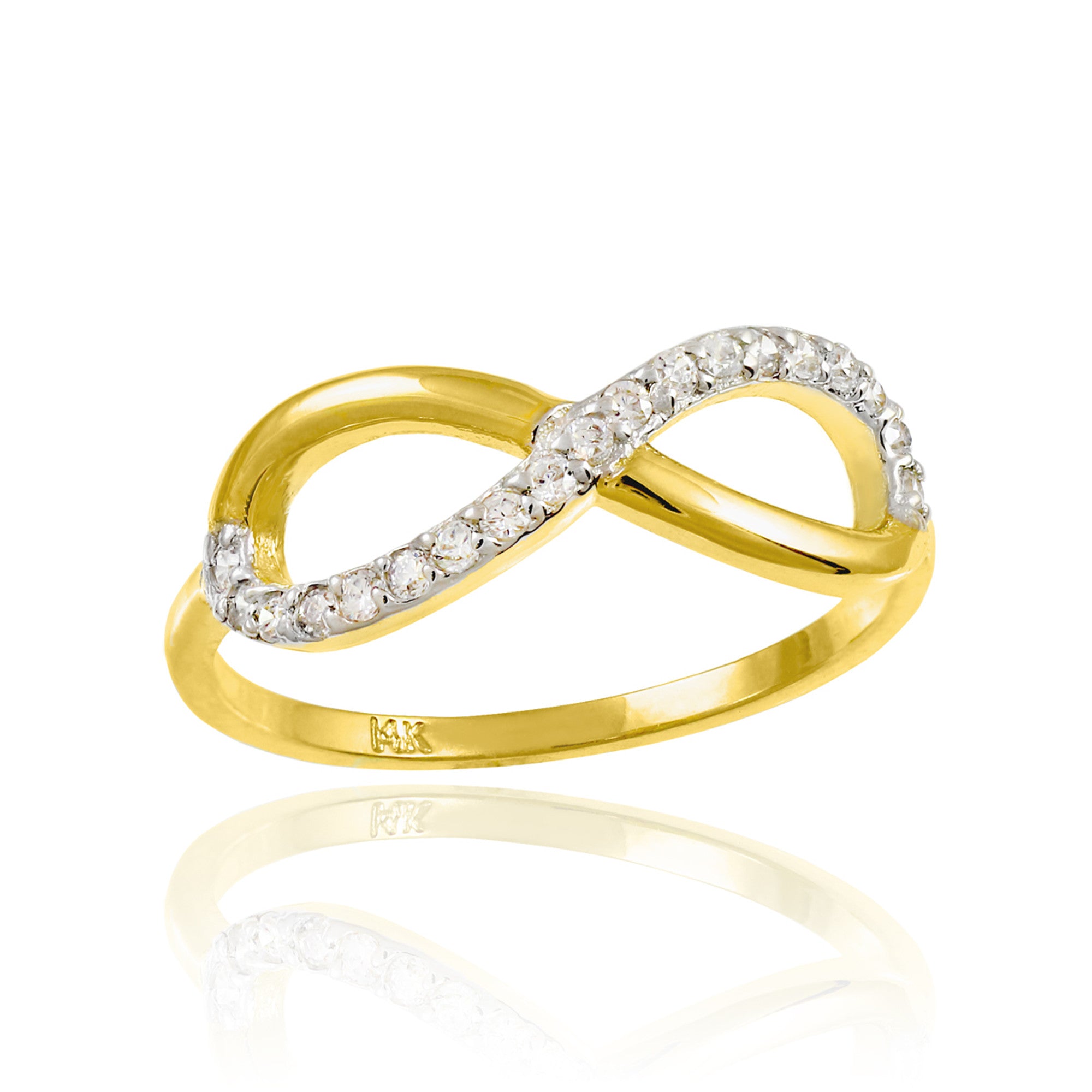 Gold Infinity Ring with Diamonds