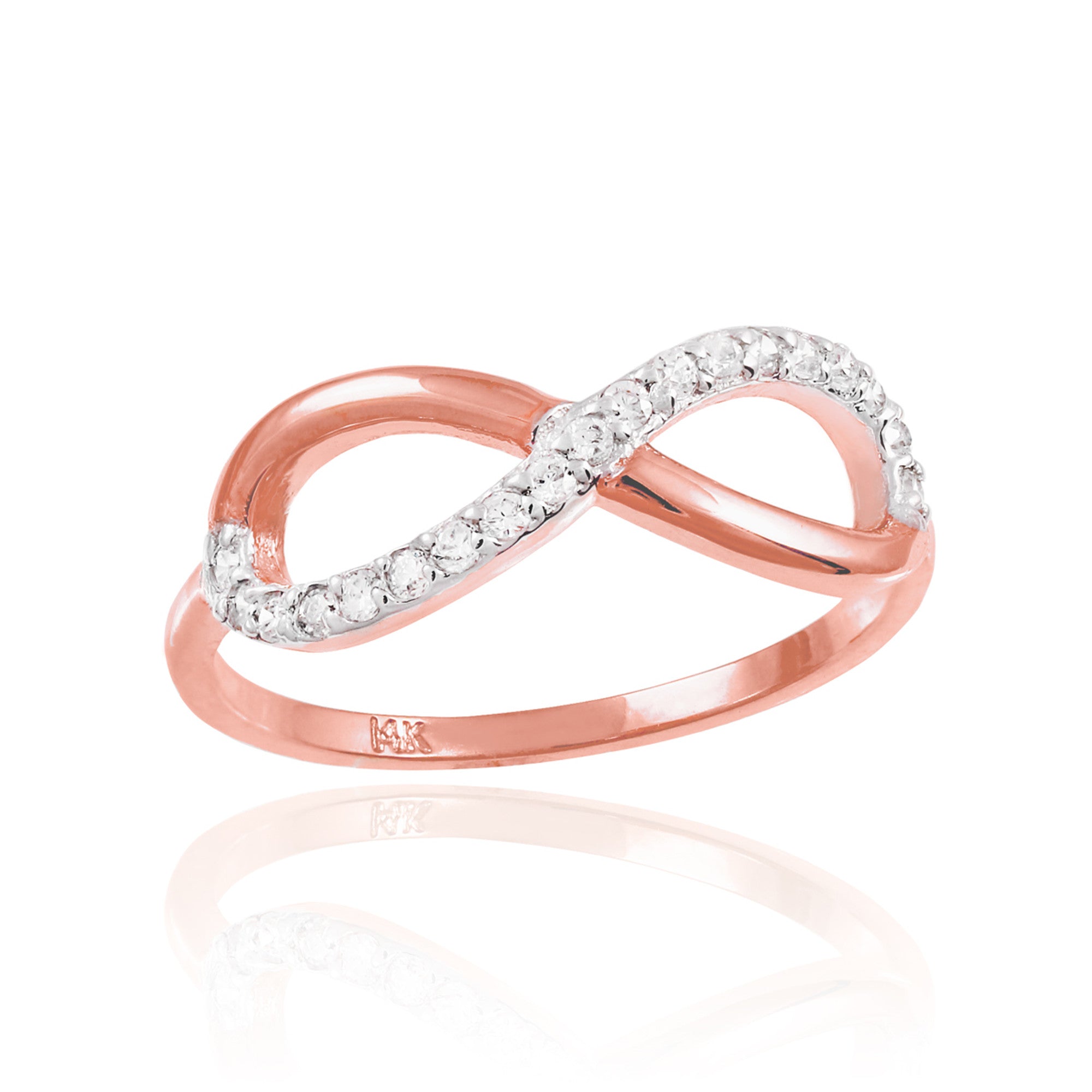 Gold Infinity Ring with Diamonds, view 2