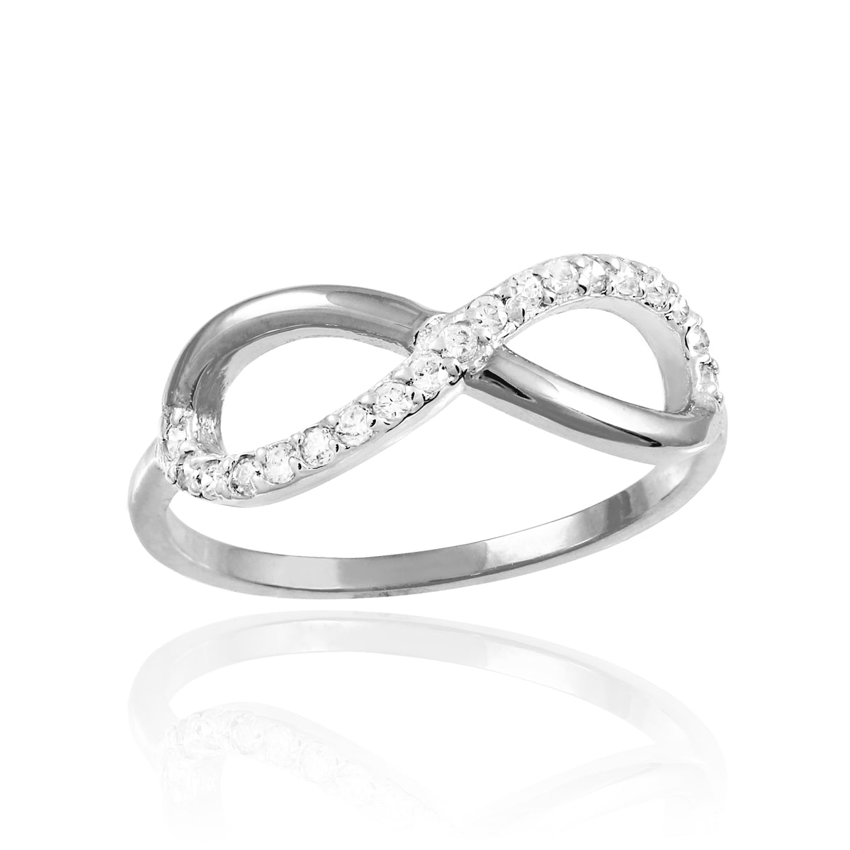 Gold Infinity Ring with Diamonds, view 3