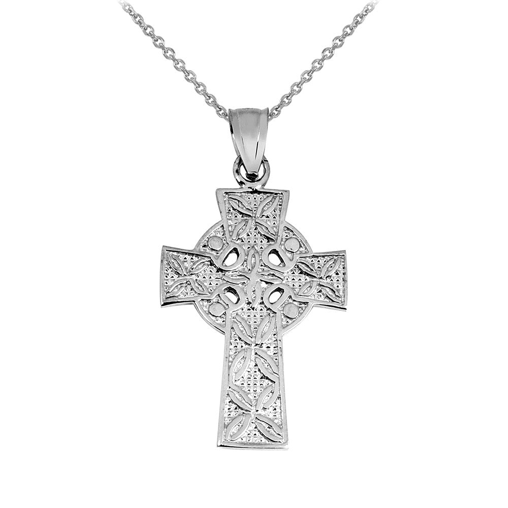 Gold Irish Celtic Cross Pendant, view 3