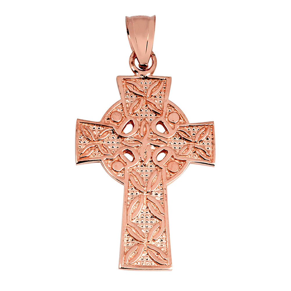 Gold Irish Celtic Cross Pendant, view 6