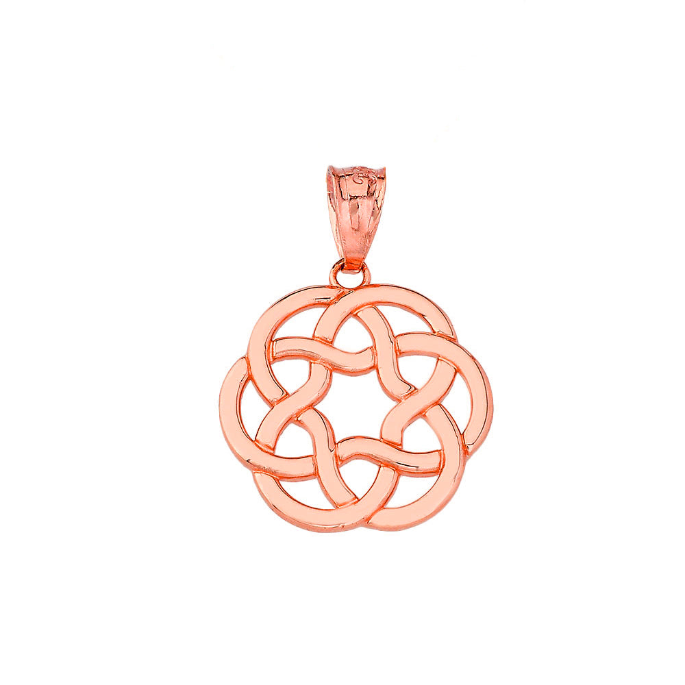 Gold Irish Celtic Trinity Knot Pendant Necklace, view 4