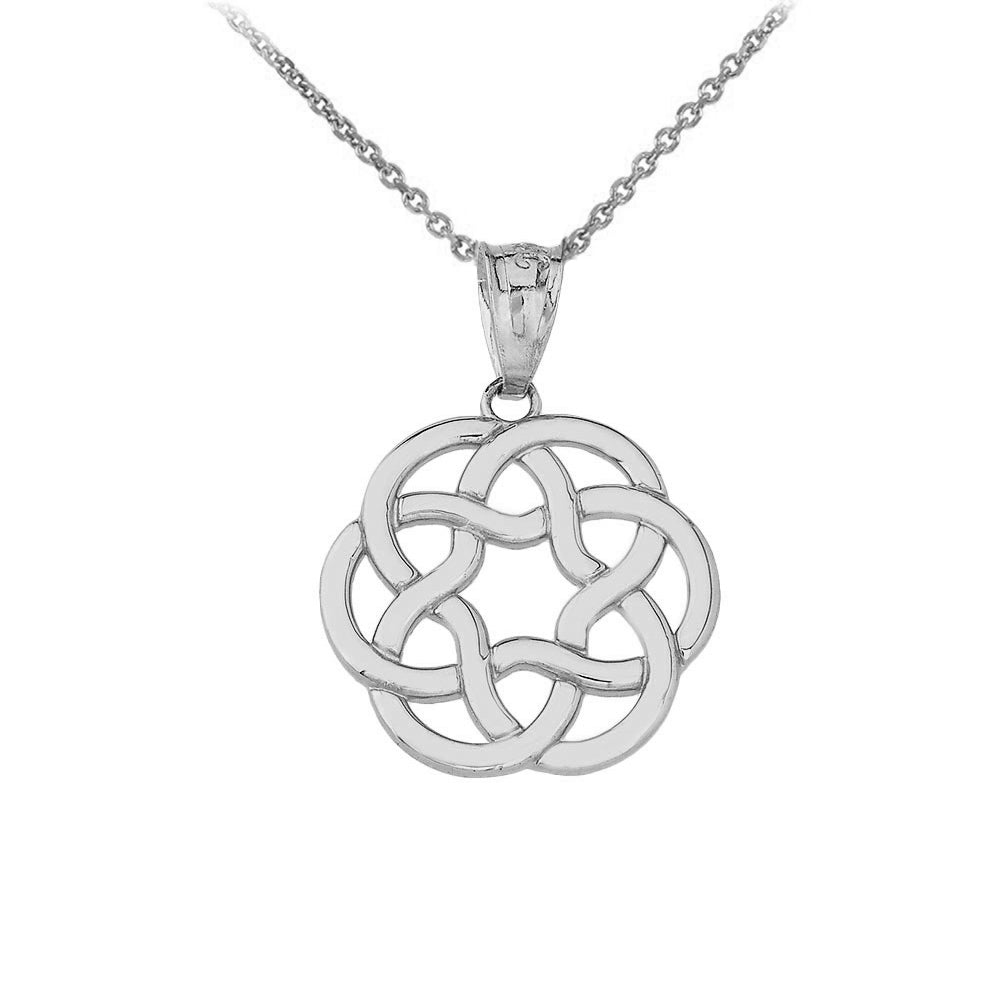 Gold Irish Celtic Trinity Knot Pendant Necklace, view 5