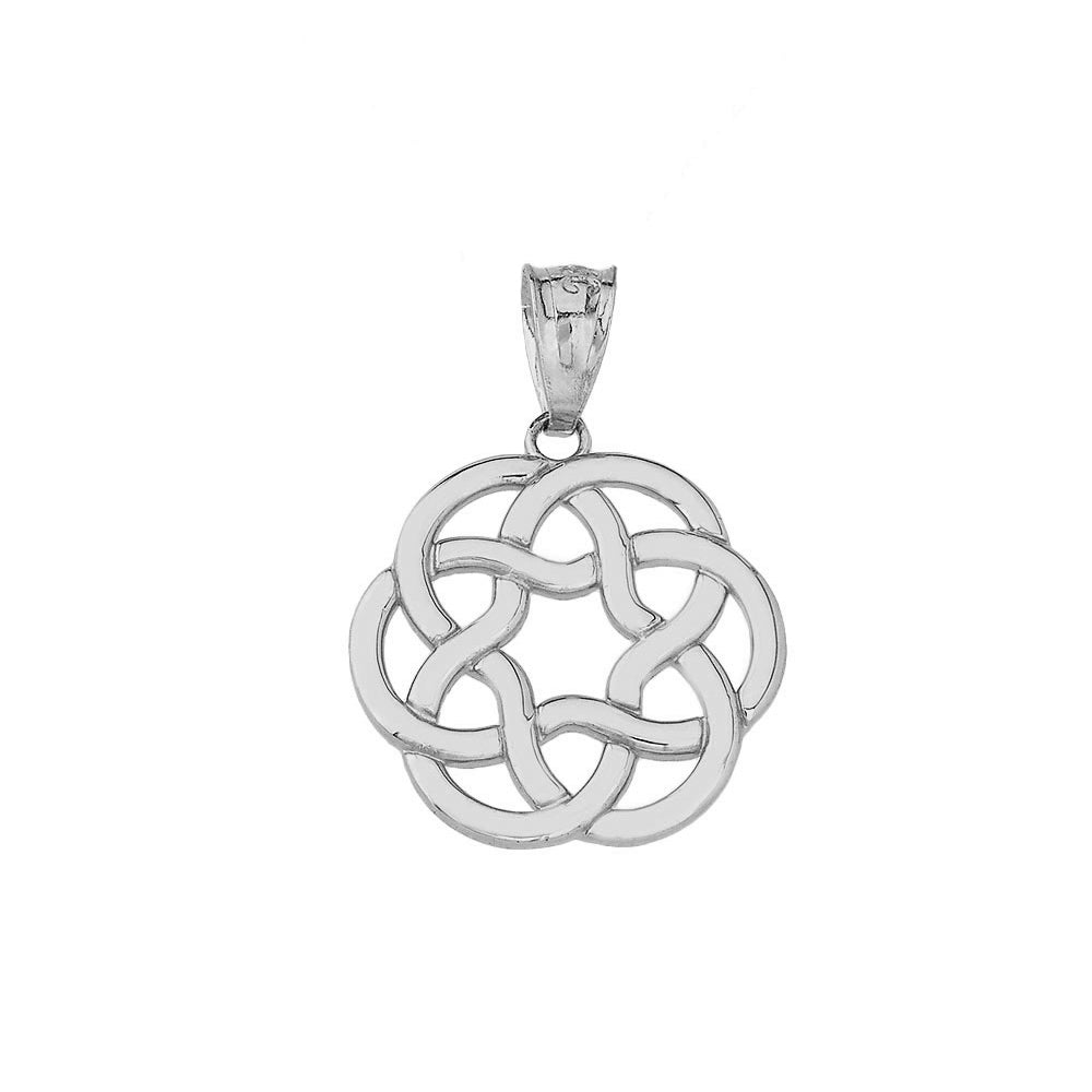 Gold Irish Celtic Trinity Knot Pendant Necklace, view 6