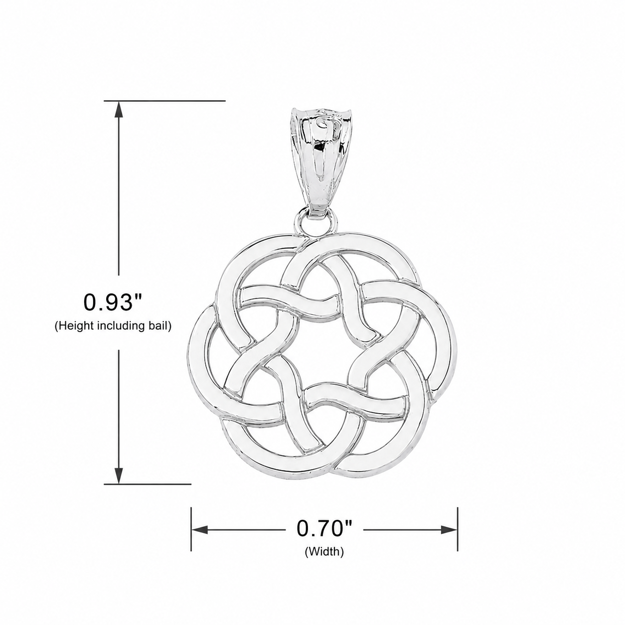 Gold Irish Celtic Trinity Knot Pendant Necklace, view 8