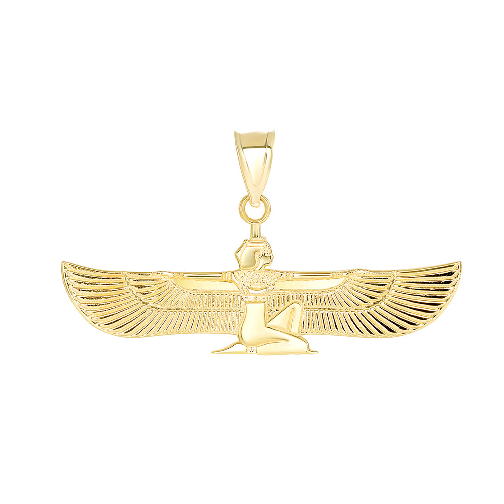 Gold Isis Egyptian Goddess of Magic And Healing Pendant Necklace, view 2