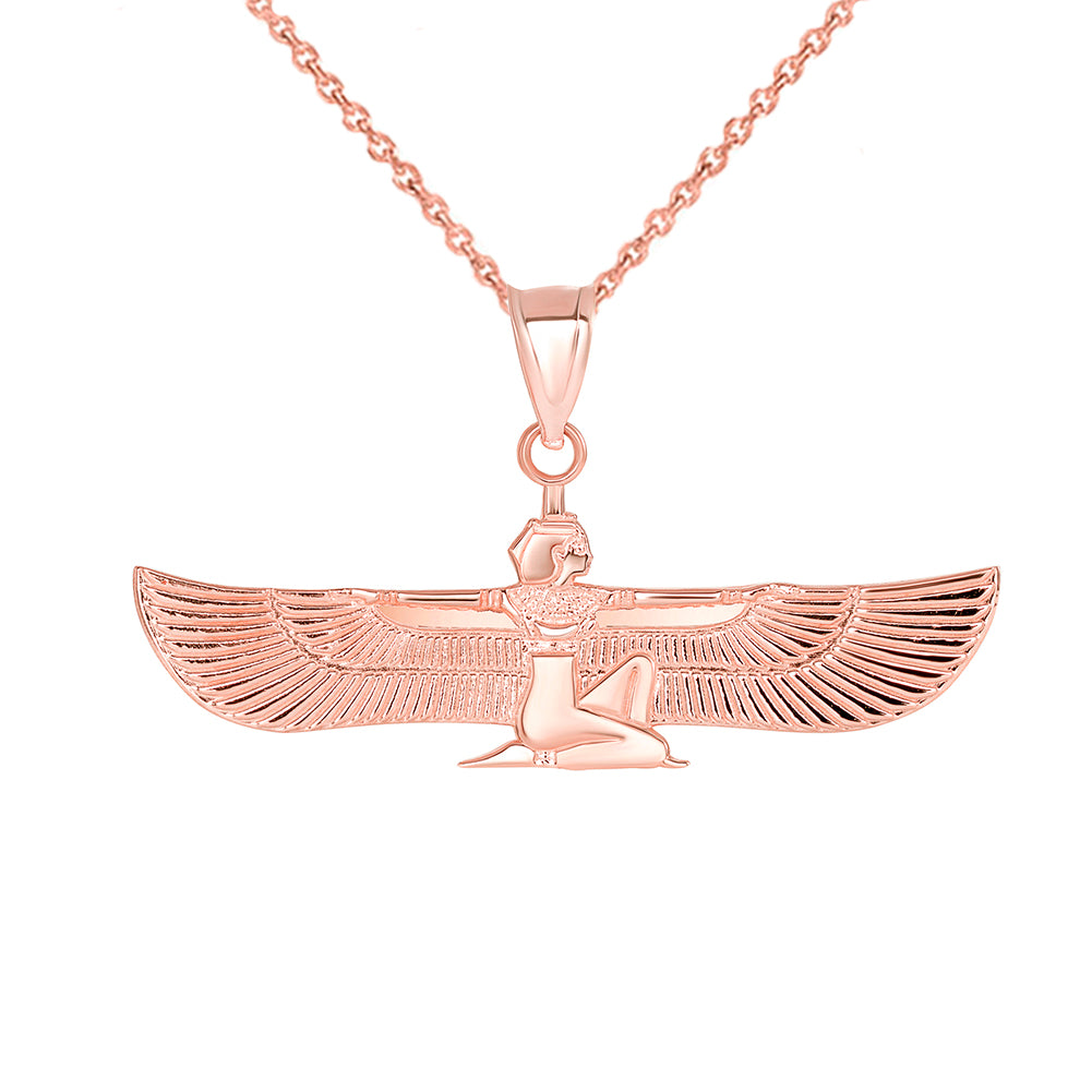 Gold Isis Egyptian Goddess of Magic And Healing Pendant Necklace, view 3