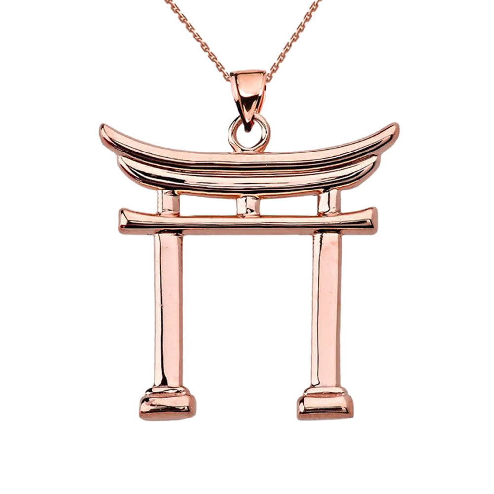 Gold Japanese Torii Pendant, view 2