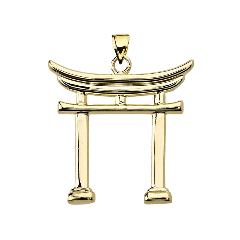 Gold Japanese Torii Pendant, view 4