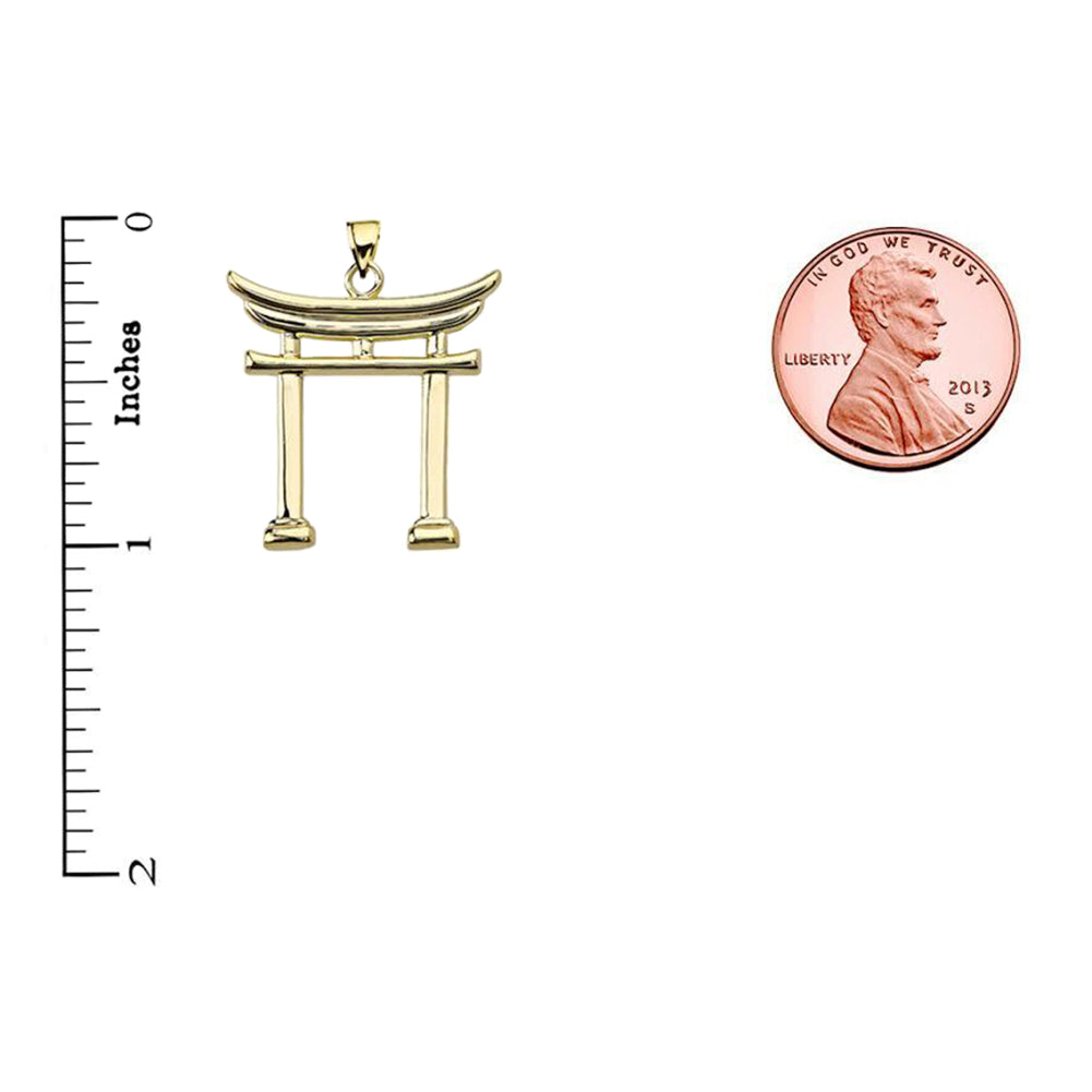 Gold Japanese Torii Pendant, view 5