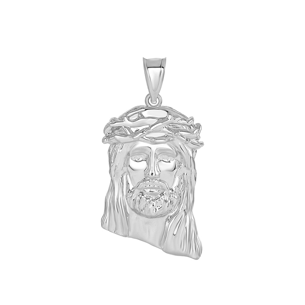 Gold Jesus Christ Head Small Pendant Necklace (1.20 in), view 7