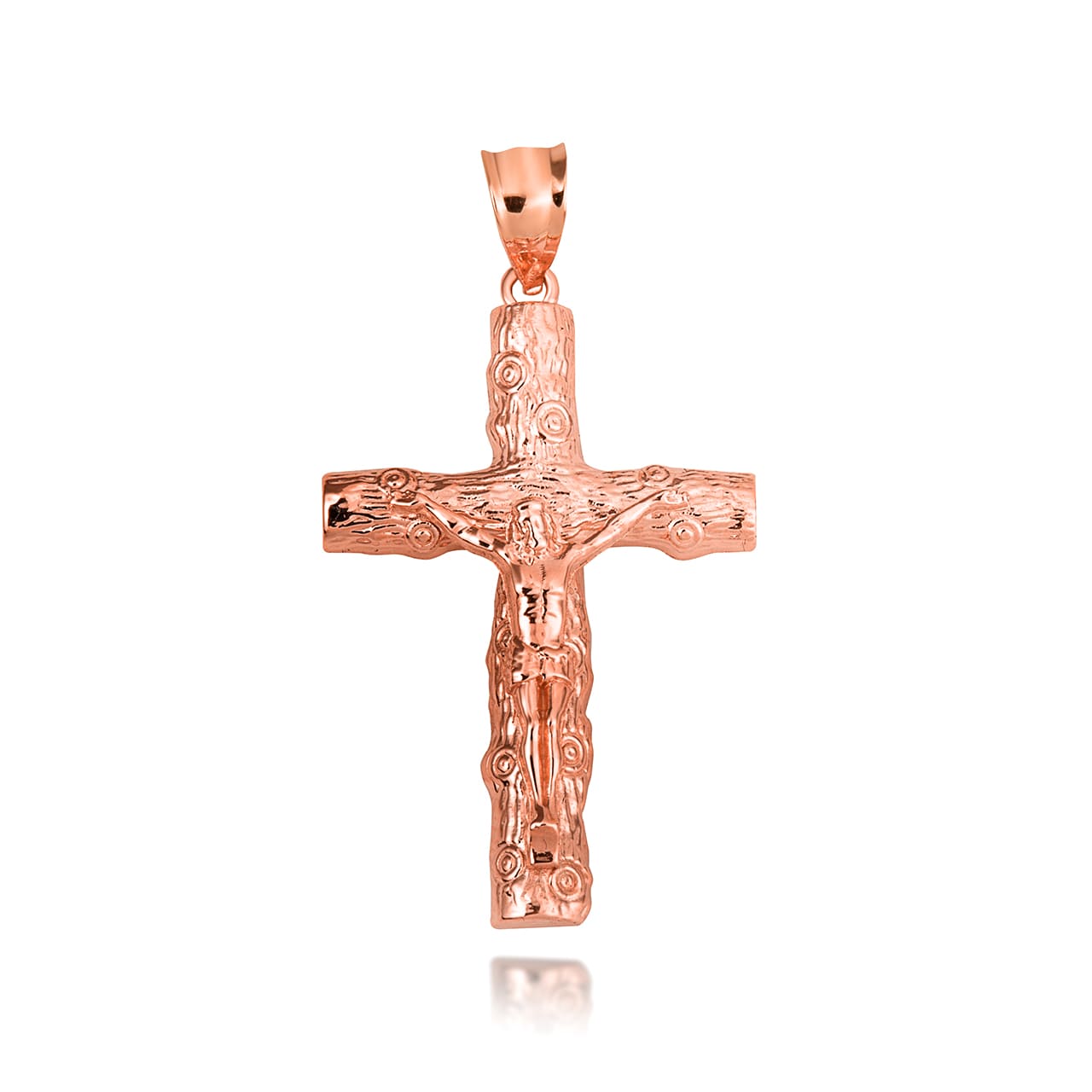 Gold Jesus Christ Wooden Crucifix Cross Pendant Necklace, view 6