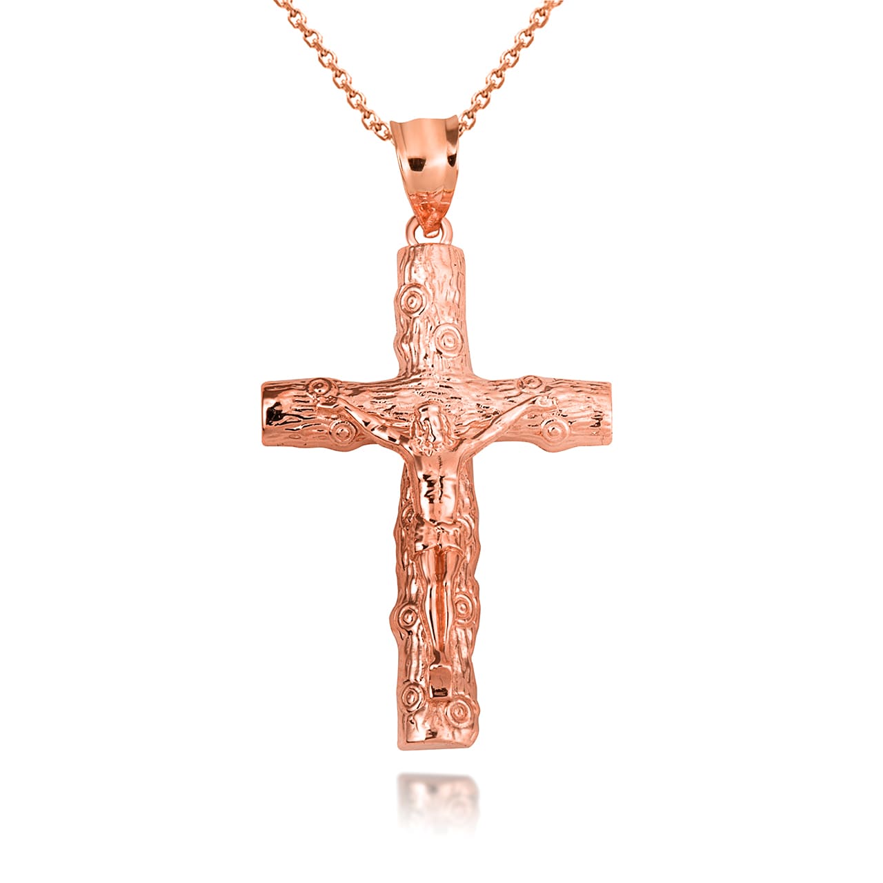 Gold Jesus Christ Wooden Crucifix Cross Pendant Necklace, view 7