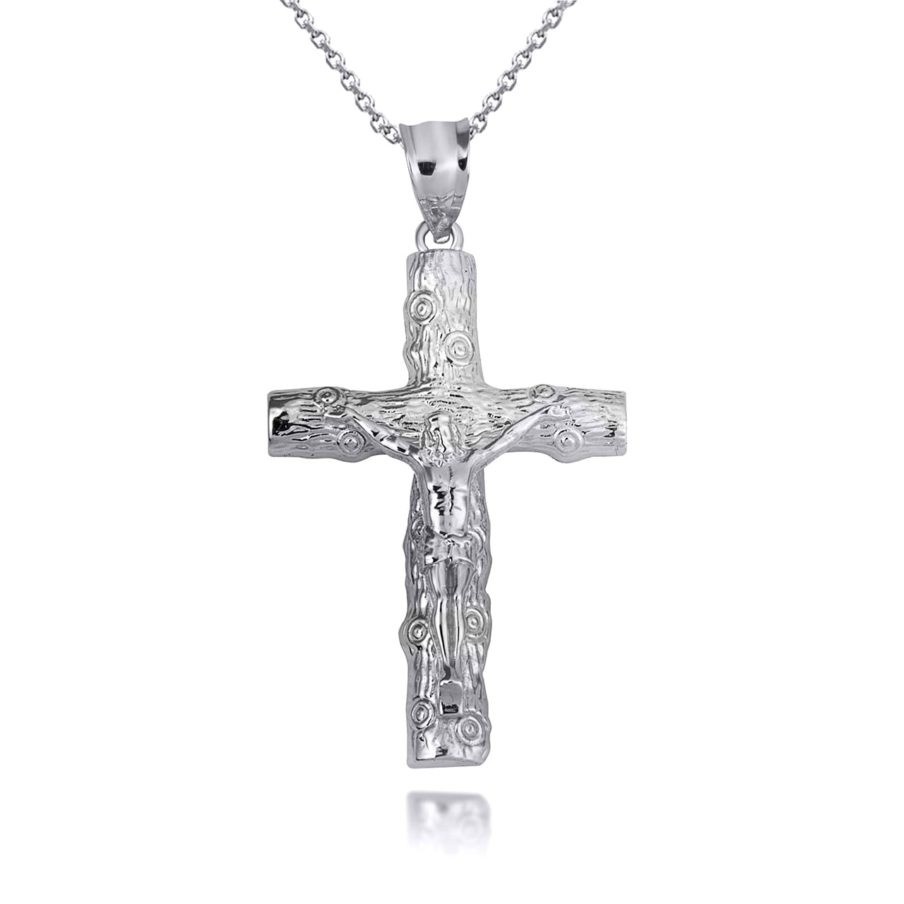 Gold Jesus Christ Wooden Crucifix Cross Pendant Necklace, view 9
