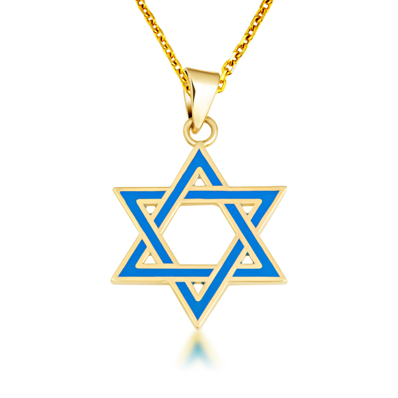 Gold Jewish Star of David Necklace, view 4