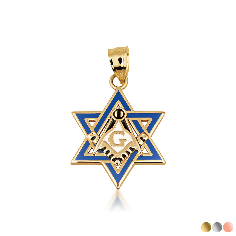 Gold Jewish Star of David Necklace - Masonic Jewelry