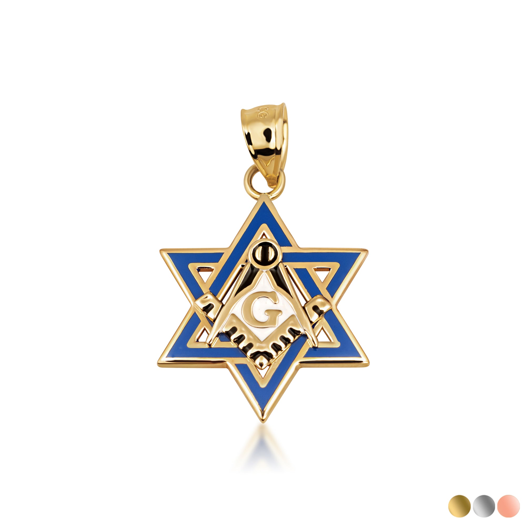 Gold Jewish Star of David Necklace - Masonic Jewelry