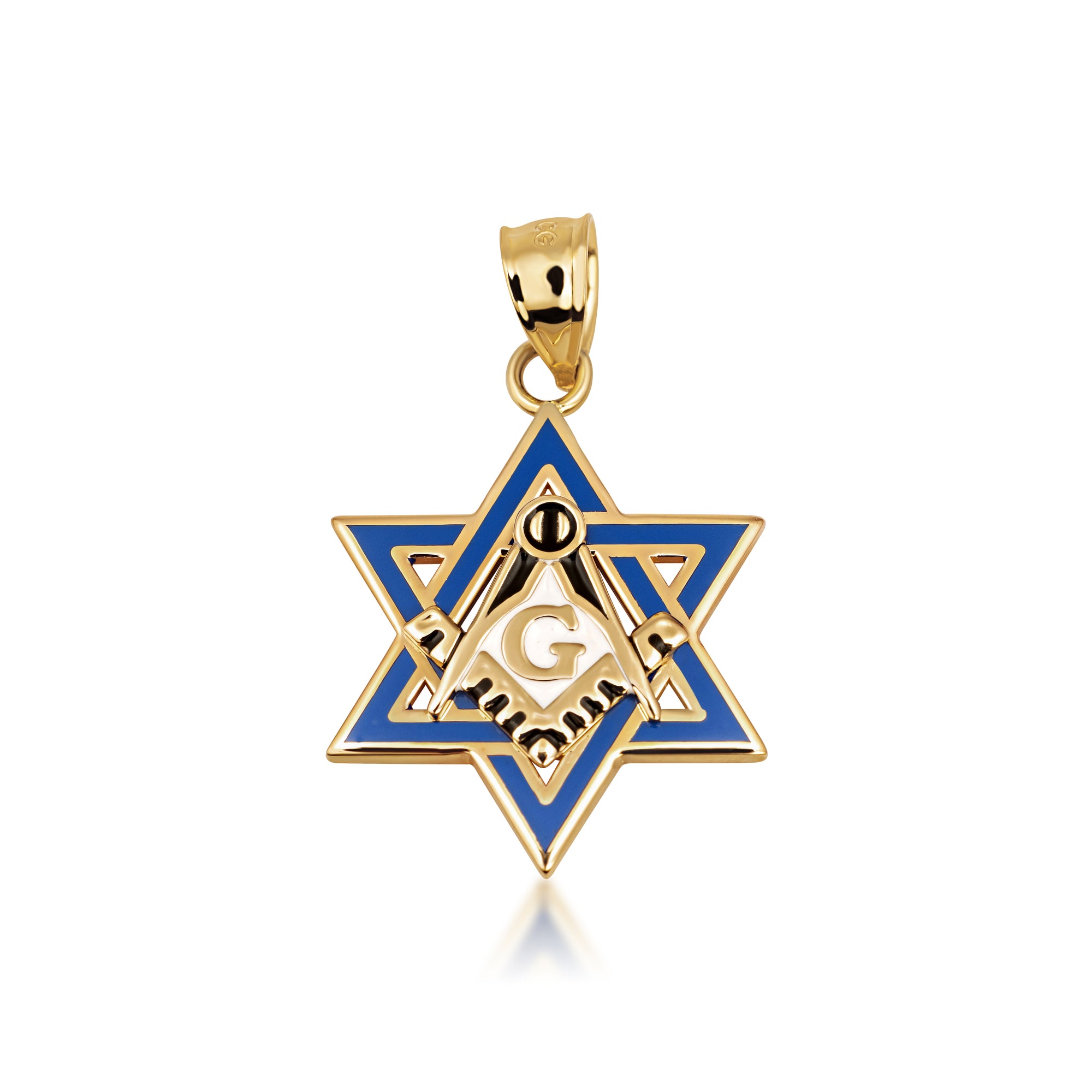 Gold Jewish Star of David Necklace - Masonic Jewelry, view 4