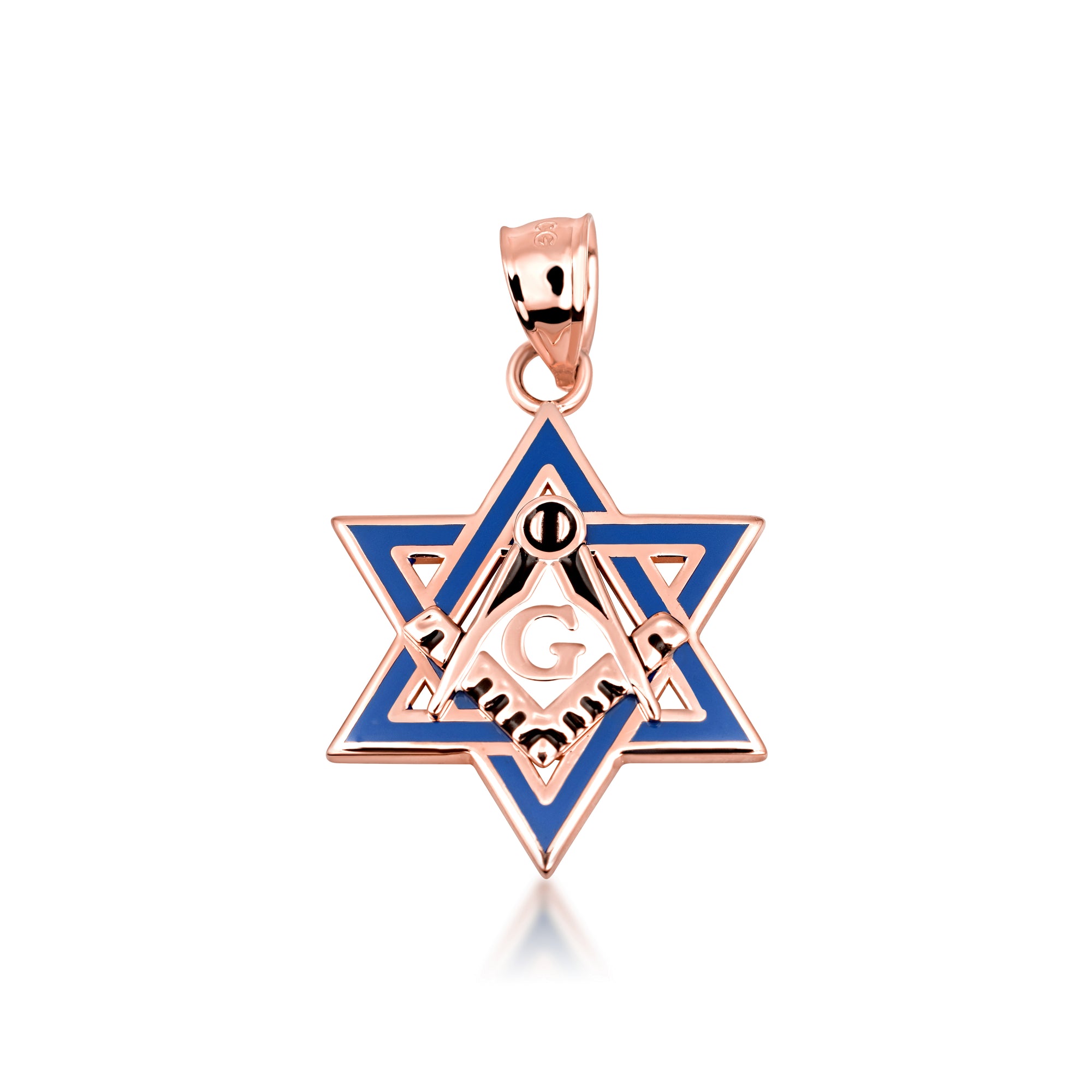 Gold Jewish Star of David Necklace - Masonic Jewelry, view 6