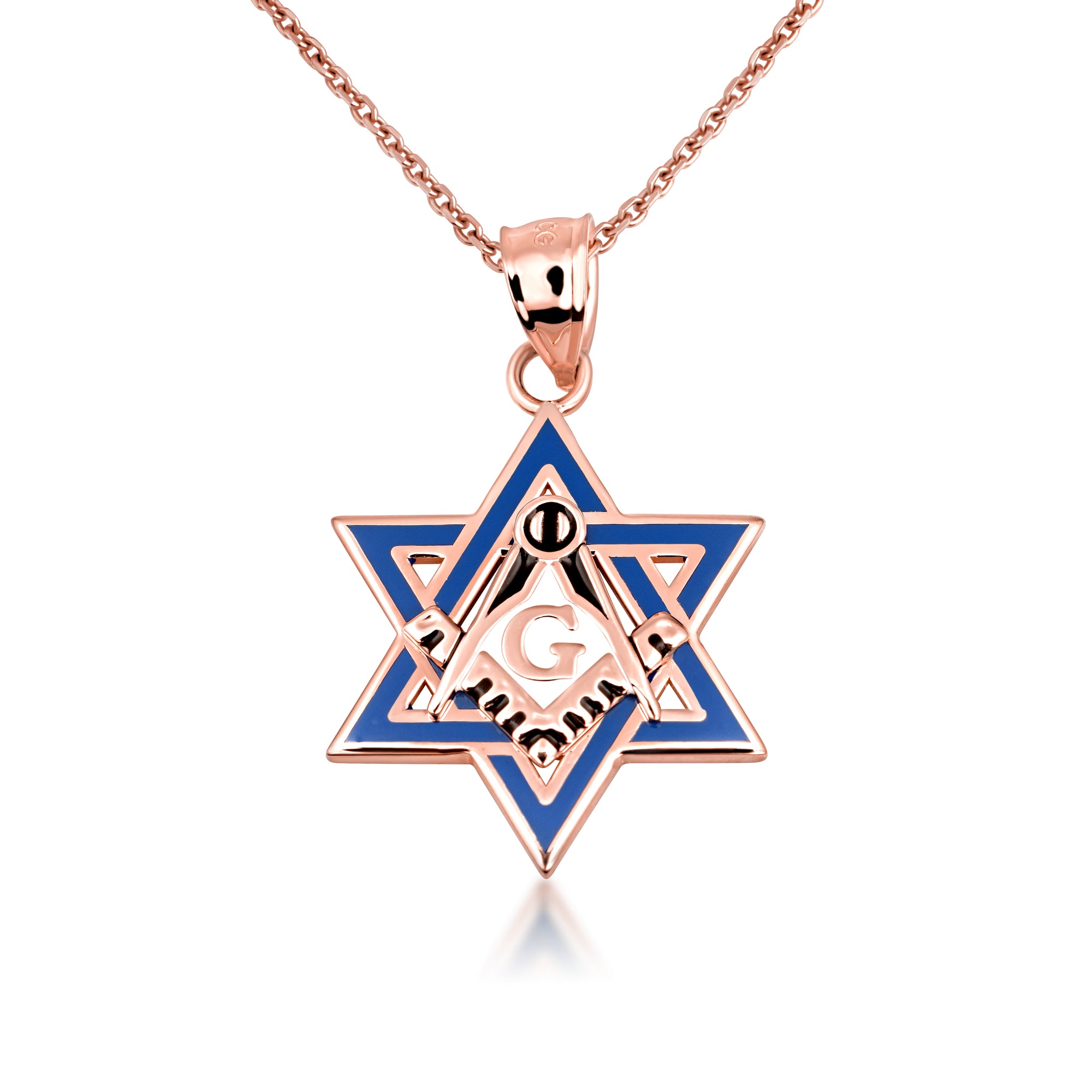 Gold Jewish Star of David Necklace - Masonic Jewelry, view 7
