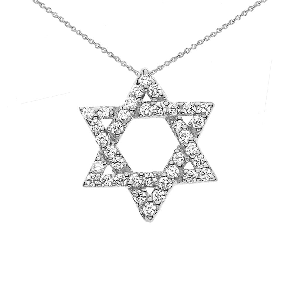 Gold Jewish Star of David with Hidden Bail Pendant Necklace, view 5