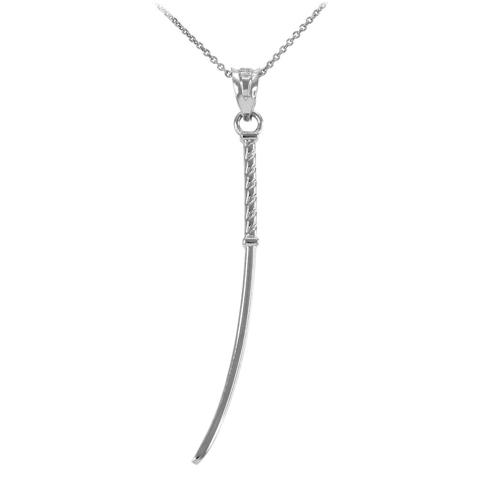 Gold Katana Samurai Japanese Long Sword Pendant Necklace, view 5
