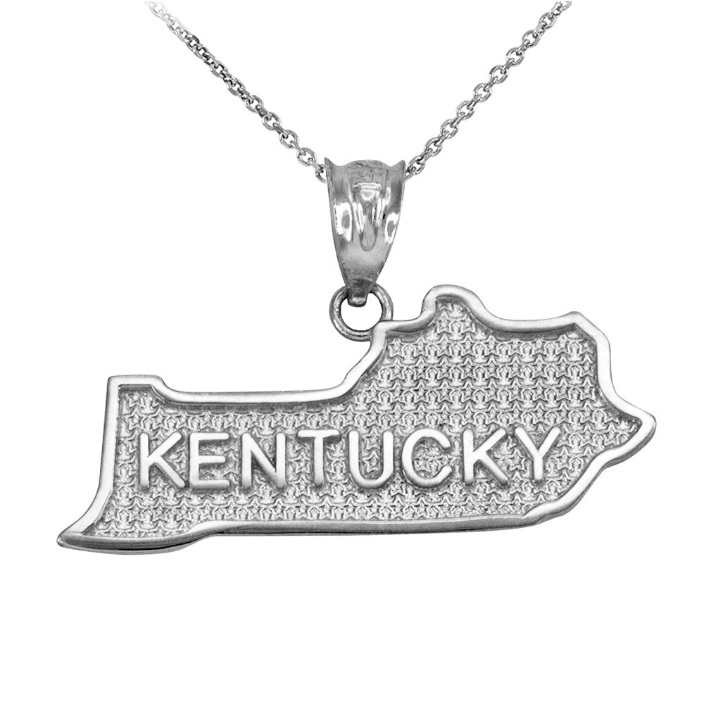 Gold Kentucky State Map Pendant Necklace, view 2
